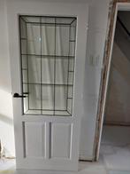 Binnendeur met glas en lood look, 820 x 1977, Doe-het-zelf en Verbouw, Deuren en Horren, Ophalen, Gebruikt, 80 tot 100 cm, Binnendeur