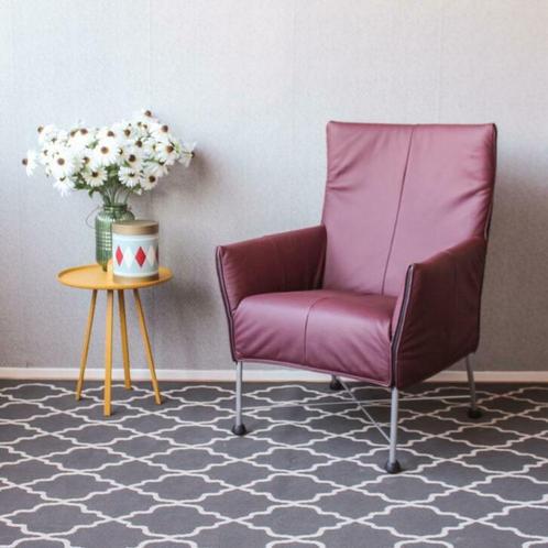 4 Zeer fraaie Montis Charly fauteuils - Bordeaux rood leder, Huis en Inrichting, Fauteuils, Zo goed als nieuw, Leer, Ophalen of Verzenden