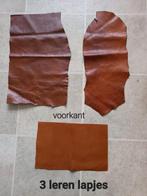 3 Leren lapjes - diverse formaten, Hobby en Vrije tijd, Stoffen en Lappen, Gebruikt, Bruin, Verzenden, Leer of Kunstleer