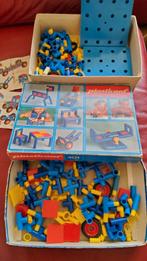 Oud retro speelgoed 5 dozen bouwstenen Plasticant + boek., Antiek en Kunst, Antiek | Speelgoed, Ophalen of Verzenden