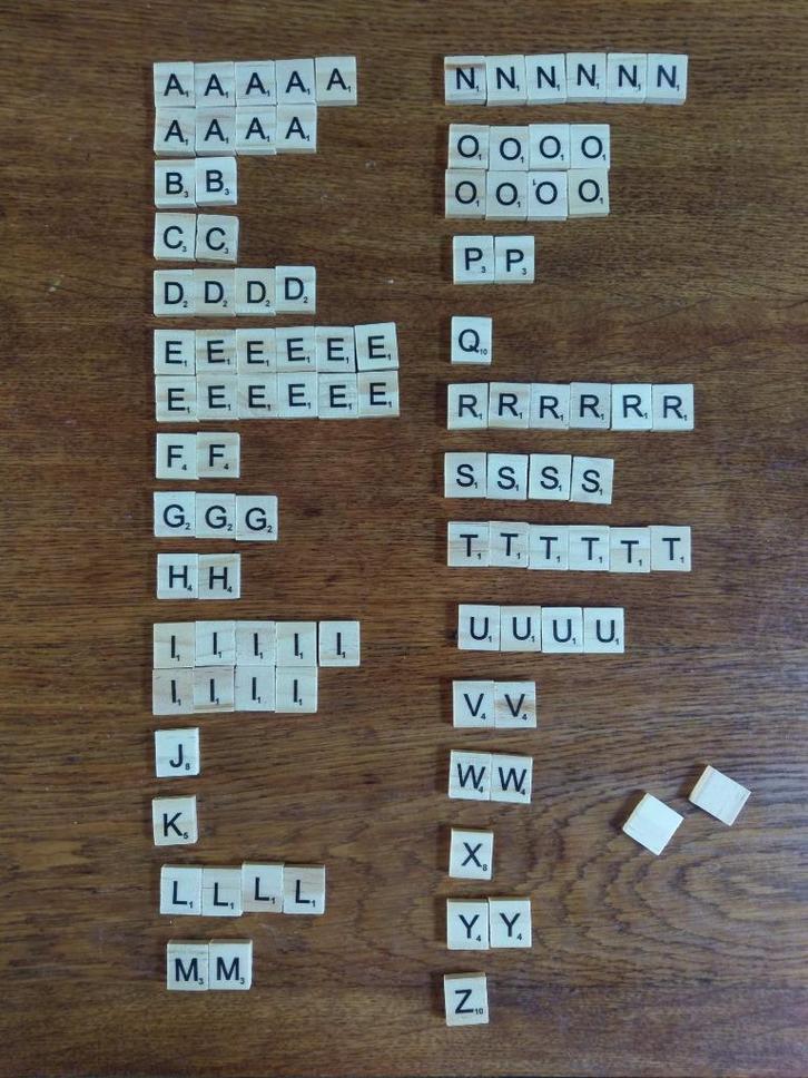 houten scrabble stenen met letters set 100st, Hobby en Vrije tijd, Knutselen, Nieuw, Materiaal, Ophalen of Verzenden