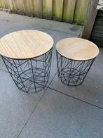 2 leuke bijzettafeltjes, Ophalen, Minder dan 45 cm, Minder dan 55 cm, Zo goed als nieuw