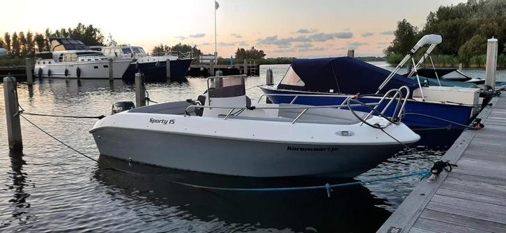 Console motorbootje Sporty 15, Watersport en Boten, Vis- en Consoleboten, Zo goed als nieuw, 10 tot 30 pk, 3 tot 6 meter, Benzine
