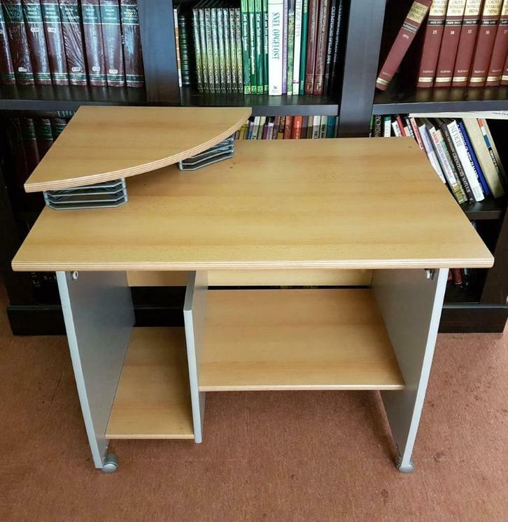 Computer bureau (Beuken/Aluminium), Huis en Inrichting, Bureaus, Ophalen of Verzenden