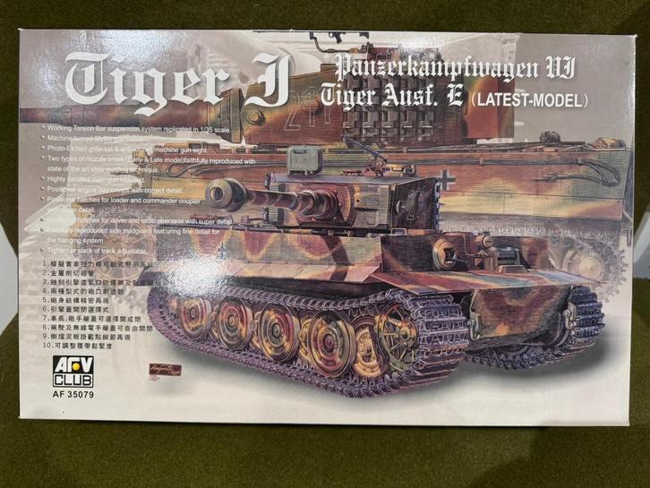 AFV club AF35079 1/35 Tiger I tank last model, Hobby en Vrije tijd, Modelbouw | Auto's en Voertuigen, Nieuw, Tank, 1:32 tot 1:50