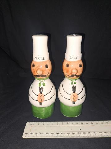 Vintage Empress Haruta Japan Chef Salt Pepper shaker 1960’s beschikbaar voor biedingen