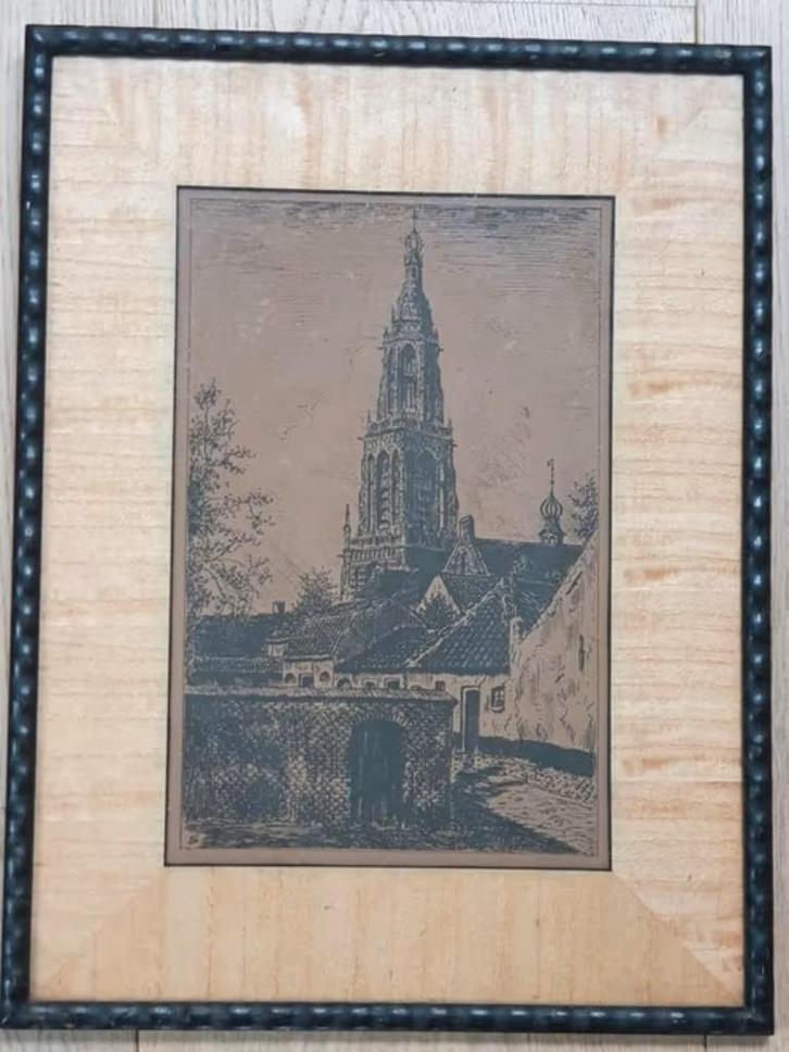Cunerakerk Rhenen Johannes Bernardus Sleper 1919 - 2000, Antiek en Kunst, Kunst | Etsen en Gravures, Ophalen