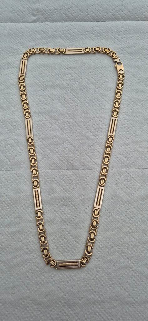 14K Gouden Koningsketting, Sieraden, Tassen en Uiterlijk, Kettingen, Zo goed als nieuw, Goud, Goud, Ophalen