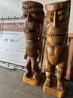 Indianen/ cowboy Tiki beeld/ Totem 180 cm van hout, Antiek en Kunst, Ophalen