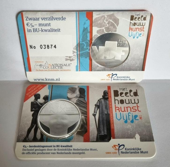 Coincard 5 Euro 2012 - Het Beeldhouwkunst Vijfje – BU, Postzegels en Munten, Munten | Nederland, Euro's, Koningin Beatrix, Ophalen of Verzenden