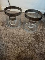 2 Riviera Maison Windlichtjes, Ophalen, Overige materialen, Zo goed als nieuw, Grijs