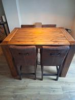 Bartafel set(acacia/robinia hout)goudbruin., Antiek en Kunst, Ophalen