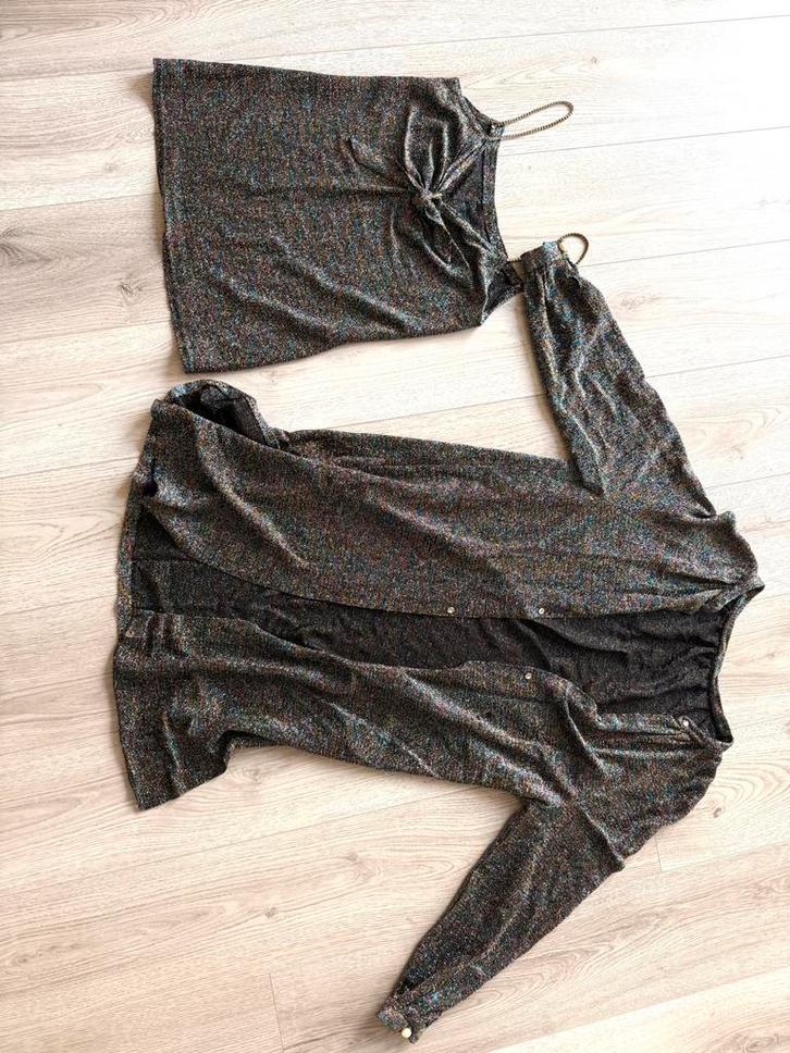 Handgemaakte Feestelijke Set - Top & Jasje (uniek ontwerp), Kleding | Dames, Jumpsuits, Zo goed als nieuw, Maat 38/40 (M), Overige kleuren