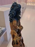 Grote Leguaan op Stam - Decoratief Beeld, Ophalen of Verzenden