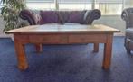 Teakhouten salontafel met lades, Ophalen, Gebruikt, 100 tot 150 cm, Teakhout
