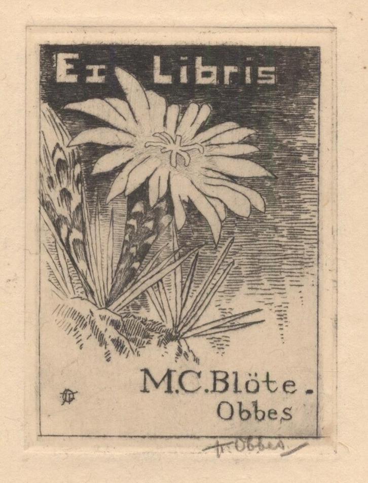 2036 Ex Libris Nederland : Joan Francois Obbes, 1932, Antiek en Kunst, Kunst | Etsen en Gravures, Verzenden