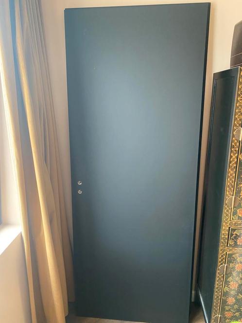 Opdekdeur Zwart, Doe-het-zelf en Verbouw, Deuren en Horren, Zo goed als nieuw, Binnendeur, 200 tot 215 cm, 80 tot 100 cm, Ophalen