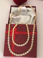 14 karaat (585) gouden set: ketting en armband, Sieraden, Tassen en Uiterlijk, Kettingen, Ophalen of Verzenden, Nieuw, Goud, Goud