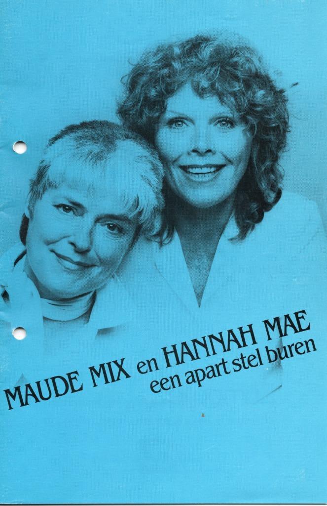 Programmaboek blijspel "Maude Mix en Hannah Mae", Verzamelen, Overige Verzamelen, Gebruikt, Ophalen of Verzenden
