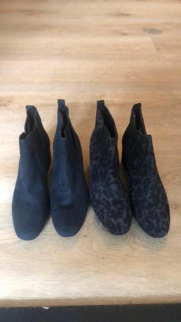 suede laarsjes, maat 38 blauw en tijgerprint, Marco tozzi beschikbaar voor biedingen
