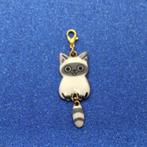 Poes Kat clip on hangertje met bengelende staart, Verzamelen, Sleutelhangers, Verzenden, Nieuw, Dier of Natuur