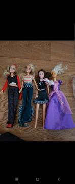 Barbie Poppen + Motor - Set van 4, Ophalen of Verzenden, Gebruikt, Barbie