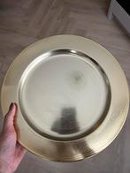 Gouden decoratieve schaal, Huis en Inrichting, Woonaccessoires | Schalen en Manden, Overige materialen, Schaal, Rond, Ophalen of Verzenden