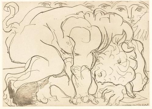Picasso(1881)Lithografie " Suite Vollard Nr LXXXVIII" SPADEM, Antiek en Kunst, Kunst | Litho's en Zeefdrukken, Ophalen of Verzenden