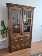 Vintage Vitrinekast Massief Hout Jaren '70, Antiek en Kunst, Antiek | Meubels | Kasten, Ophalen
