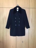 Zwarte mantel wol/kasjmir imitatie bontkraag; Berghaus mt 38, Maat 38/40 (M), Zwart, Ophalen of Verzenden, Zo goed als nieuw