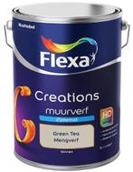 FLEXA CREATIONS Muurverf Zijdemat Green Tea 5 liter, 5 tot 10 liter, Ophalen of Verzenden, Nieuw, Groen