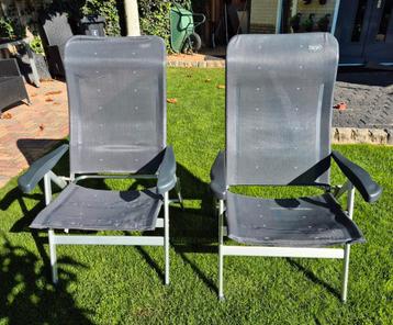 2 Crespo XL Campingstoelen + Voetensteuntjes beschikbaar voor biedingen