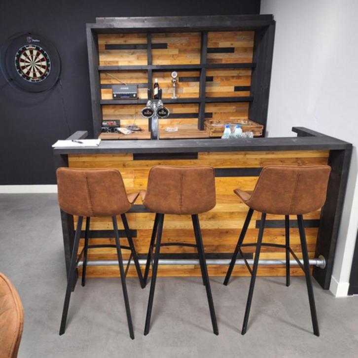 Houten bar - Barren - Bar - Industriële bar - Thuisbar, Huis en Inrichting, Barren, Nieuw, Verzenden