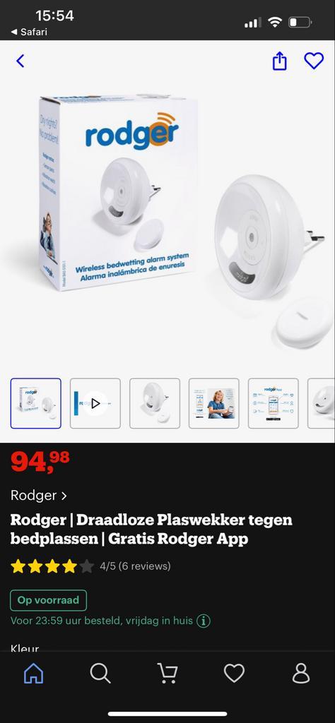 Rodger Plaswekker + 3 Onderbroeken, Kinderen en Baby's, Babyfoons, Gebruikt, Digitaal, Ophalen of Verzenden