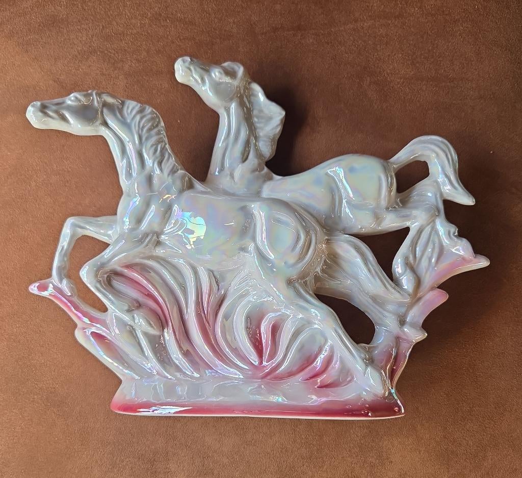 Vintage beeld Porseleinen paarden italy, Antiek en Kunst, Antiek | Porselein, Ophalen of Verzenden