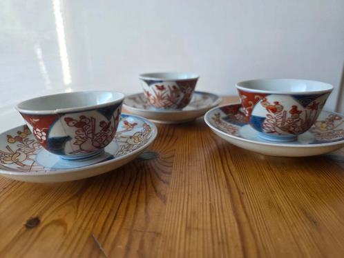 3 Japanse kop en schotels, begin 19e eeuw, Antiek en Kunst, Antiek | Servies los, Ophalen