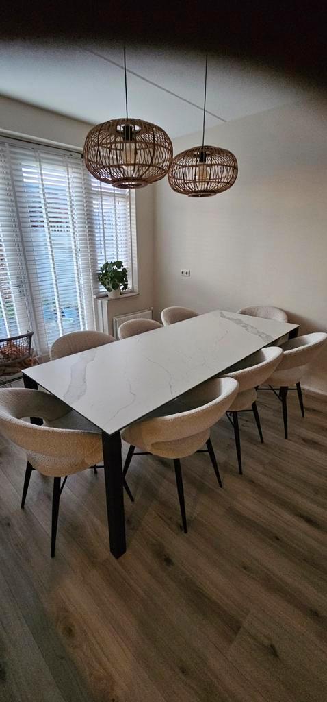 Ace eetkamertafel keramiek 220 x 90 sterk en stevig z.g.a.n, Huis en Inrichting, Tafels | Eettafels, Zo goed als nieuw, 50 tot 100 cm