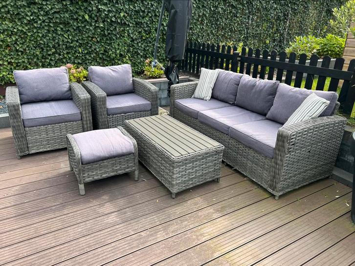 Loungeset 5 persoons, Tuin en Terras, Tuinsets en Loungesets, Zo goed als nieuw, Ophalen of Verzenden