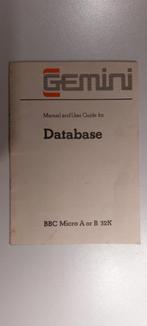 Handleiding horend bij 'DataBase for BBC Micro', Computers en Software, Vintage Computers, Ophalen of Verzenden, Acorn Computers