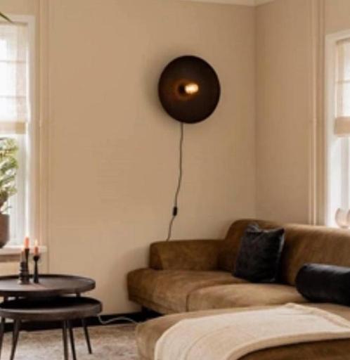 Wandlamp By-Boo zwart rond tafellamp, Huis en Inrichting, Lampen | Wandlampen, Zo goed als nieuw, Metaal, Ophalen of Verzenden