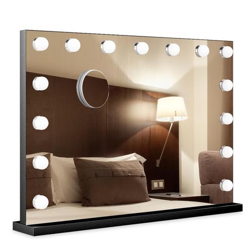 Make up spiegel met verlichting 58x46cm zwart, Huis en Inrichting, Woonaccessoires | Spiegels, Zo goed als nieuw, Minder dan 50 cm