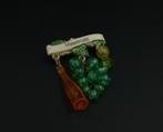 Maastricht celluloid broche 50s druiventros - LH.P5.D2/10, Verzenden, Gebruikt, 4 tot 7 cm, Overige materialen