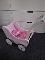 Houten poppenwagen met matrasje en dekentje, Ophalen of Verzenden, Gebruikt, Babypop
