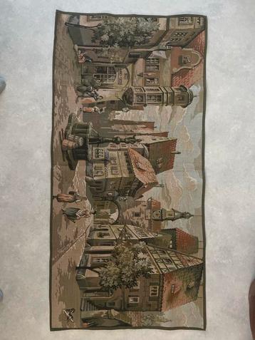 Antiek Kleed Anno 1302 - Stedelijk Tafereel beschikbaar voor biedingen