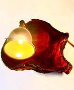 Boomstamschijf Lamp met Koperen Lampje, Ophalen of Verzenden, Nieuw, Hout, Landelijk