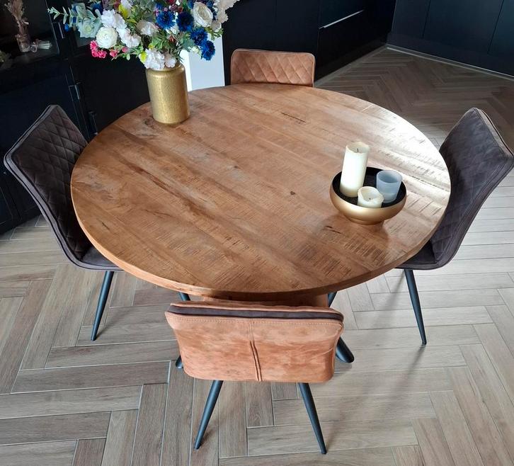 Tafel met stoelen, Huis en Inrichting, Complete eetkamers, Zo goed als nieuw, 4 tot 6 stoelen, Ophalen