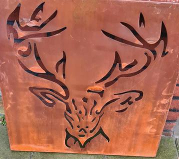 Metalen wandbord van Dierenbeeld - Hert beschikbaar voor biedingen