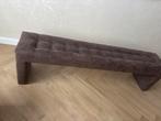 Lange Suède Voetenbank / Bankje - 180 cm, Ophalen, Minder dan 50 cm, 125 cm of meer, Zo goed als nieuw