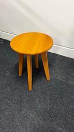 Houten Krukje / Bijzettafel, Huis en Inrichting, Tafels | Bijzettafels, Minder dan 55 cm, Rond, Zo goed als nieuw, Hout