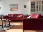 Mooie rode leren bankstel, Huis en Inrichting, Ophalen, Gebruikt, Rechte bank, 200 tot 250 cm